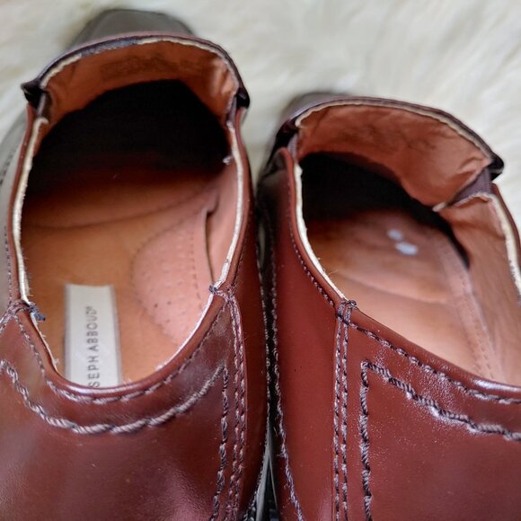 Joseph Abboud Rich Two-Toned Mahogany Brown Loafers Square Toe (12M) - Picture 9 of 11